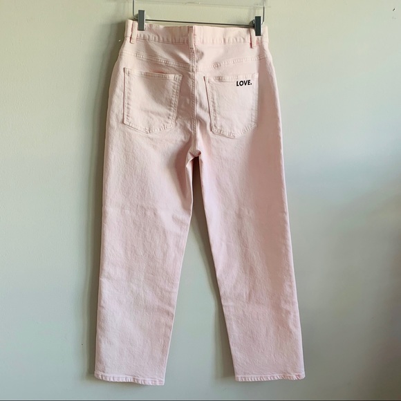 REBECCA MINKOFF Dominica high rise straight jeans pale pink LOVE - Picture 12 of 16